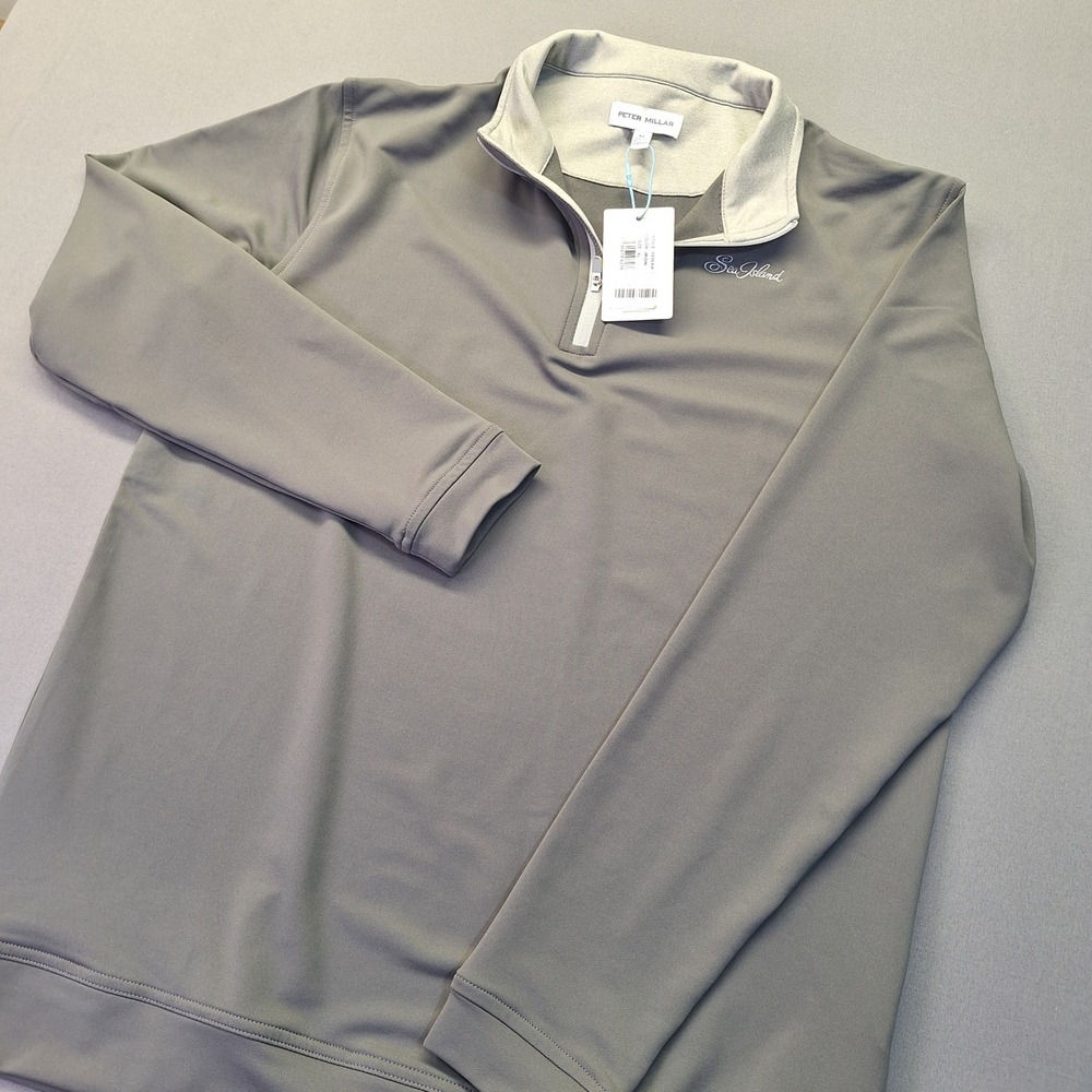 Peter Millar Youth XL Perth Stretch Loop Terry 1/4 Zip Pullover Iron YEOEK40